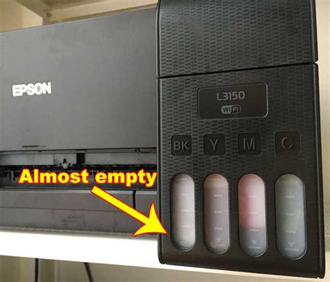 printer epson ink running low