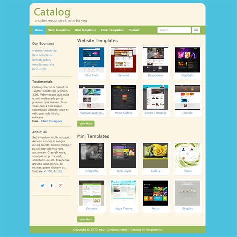 Product Catalogue Website Template