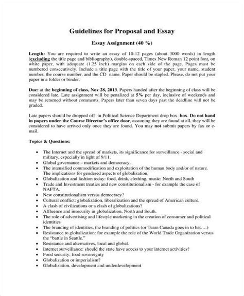 Proposal Essay Template