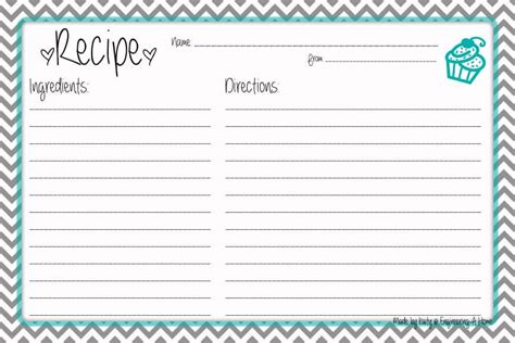 Recipe Cards Template