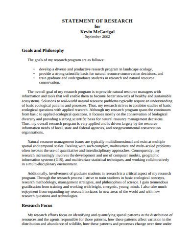 Research Statement Template