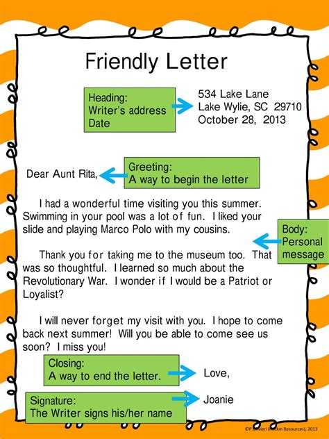 Sample Friendly Letter Template
