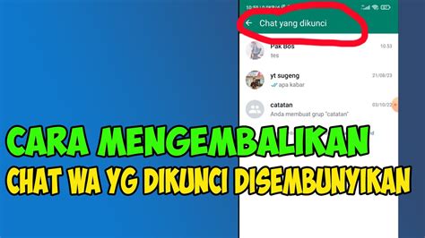 Sembunyiin Chat WA