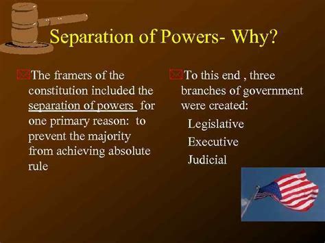 Separation of powers in the US Constitution
