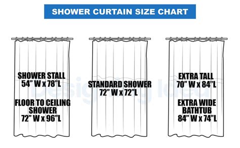 Shower Curtain Size Chart