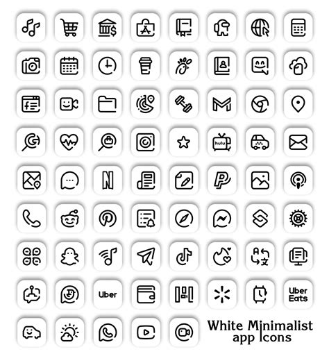 simple white app icons
