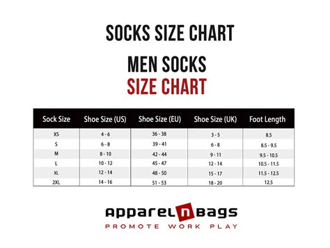 Sock Size Chart Us
