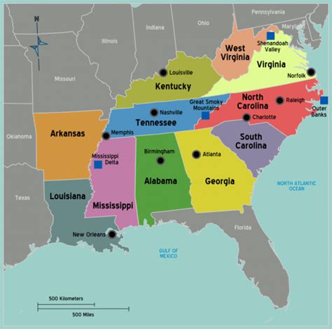 Southern States Map