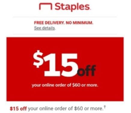 Staples Coupon Code 15 Off 60 Printable
