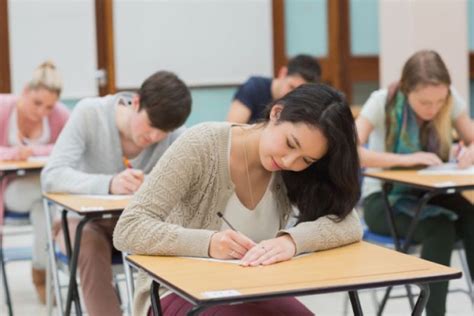 students doing exam