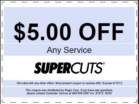 Supercuts Coupons 5 Off Printable