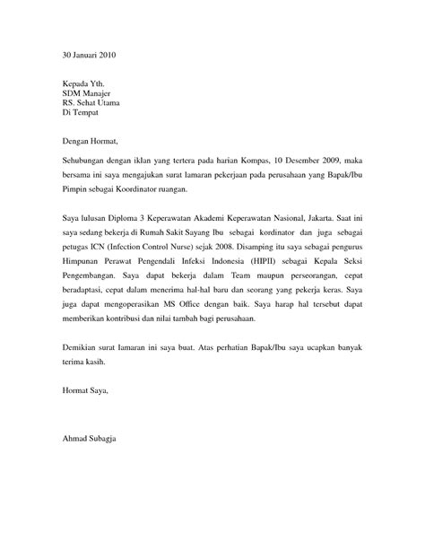Contoh Surat Lamaran Kerja dalam Bahasa Indonesia