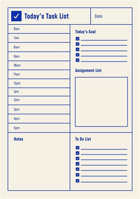 Task Lists Template