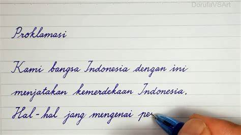 tulisan bahasa indonesia tulisan tangan
