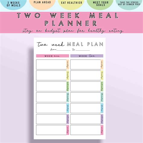 Two Week Meal Planner Template