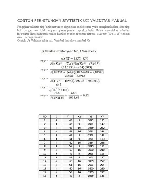 Uji Statistik Validitas