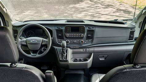 Interior of a used Ford Transit van, highlighting its spaciousness and potential for customization