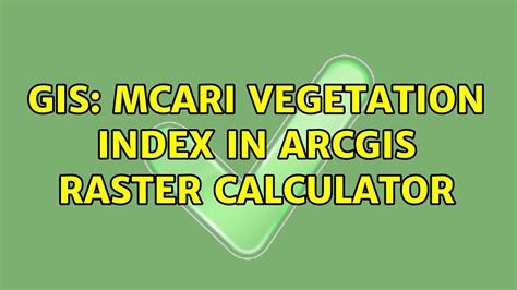 Vegetation Index Calculation in Raster Calculator ArcGIS 10.3