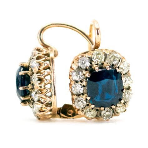 vintage sapphire cluster earrings