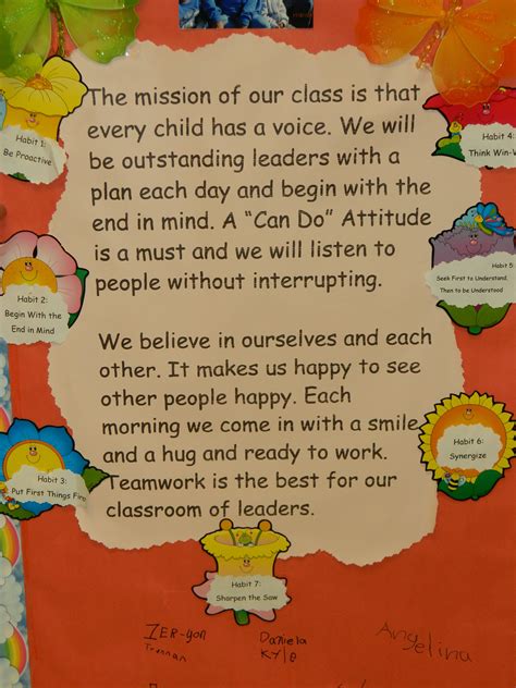 Class Vision and Mission