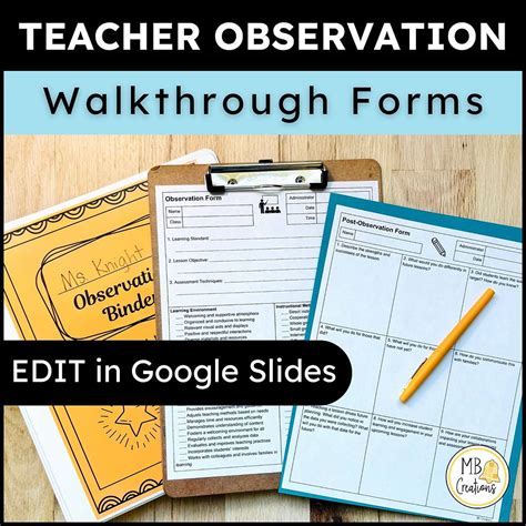 Walkthrough Observation Forms