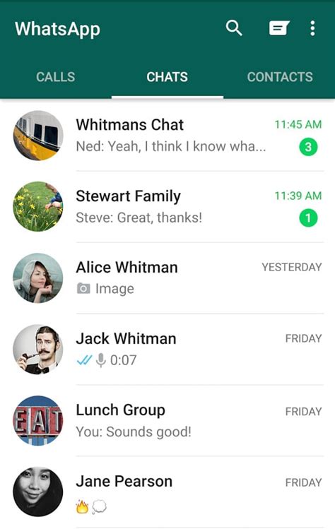 whatsapp messenger interface