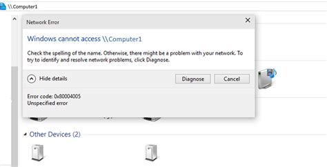 Windows Cannot Access Error