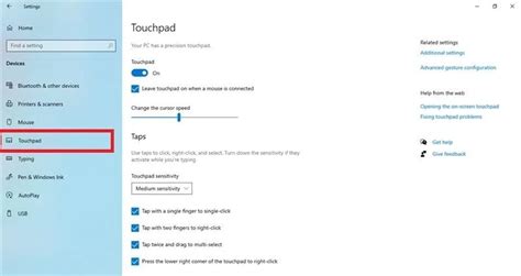 Touchpad Settings