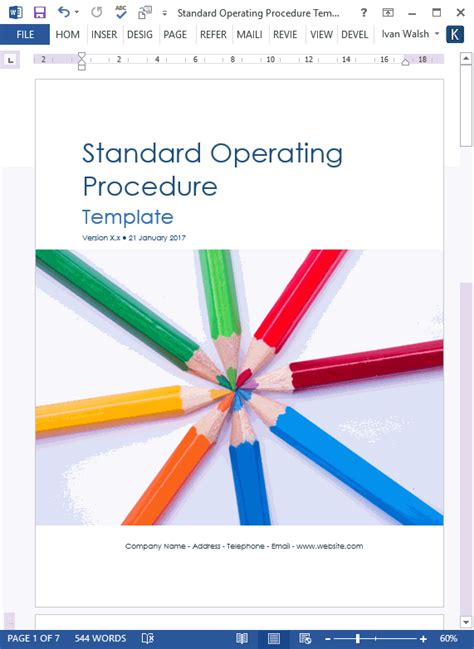 Word Templates For Standard Operating Procedures