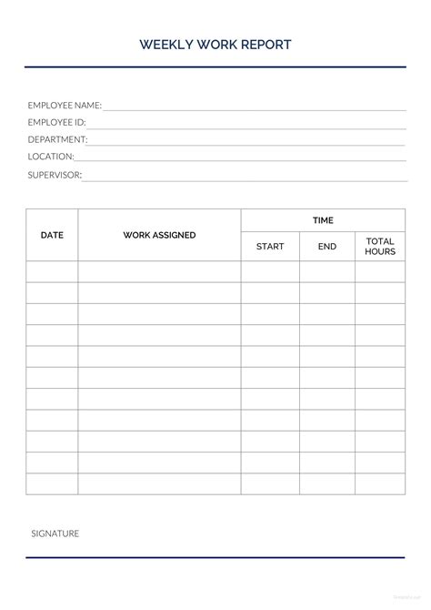 Work Report Template