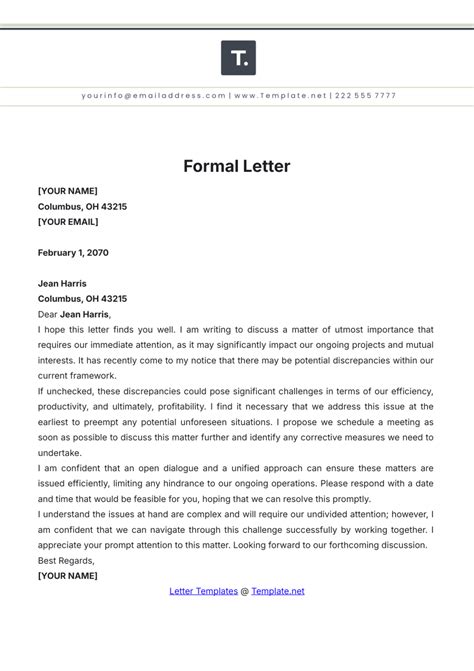 Writing A Letter Template